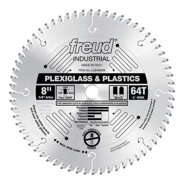 Freud 008925005544 8" x 64T Plastic Blade