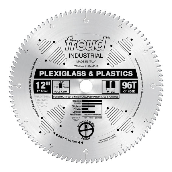 Freud 008925005551 12" x 96T Plastic Blade