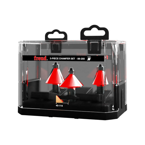 Freud 008925018582 3 Piece Chamfer Bit Set