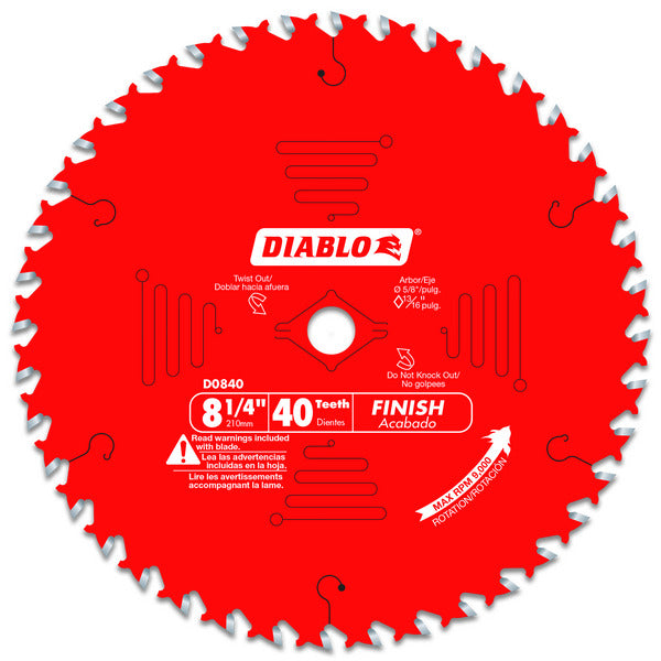Diablo 008925020424 8-1/4 in. x 40 Tooth Carbide Finish Blade