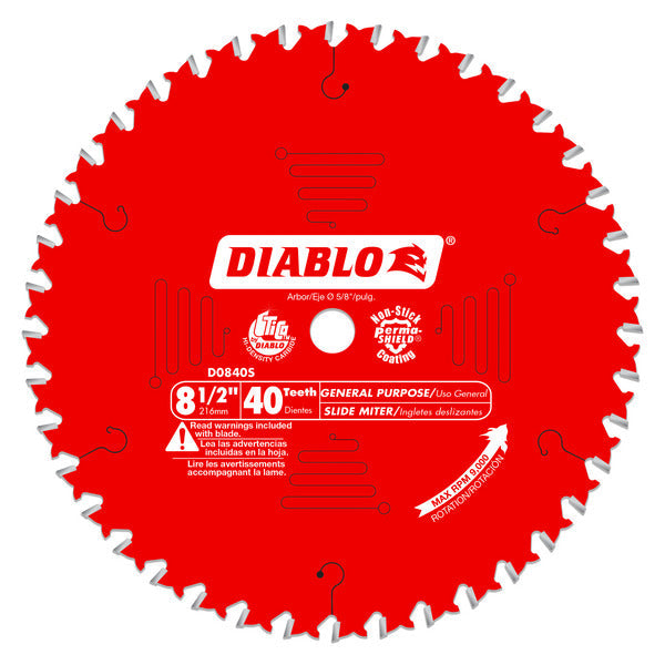 Diablo 008925020936 8-1/2" x 40 x 5/8 in Slide Miter Saw Blade