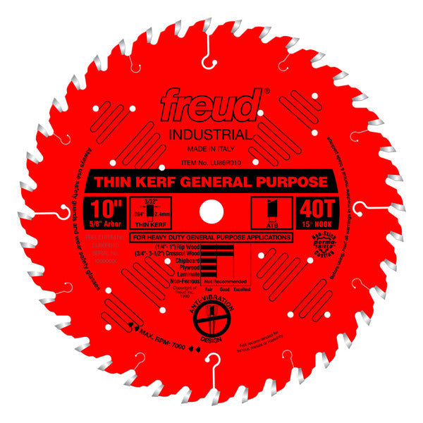 Freud 008925035114 10" x 40T Thin Kerf General Purpose Blade