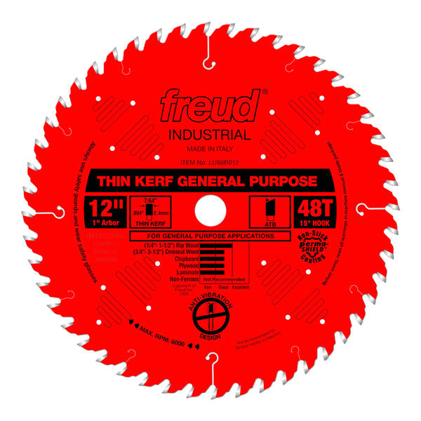 Freud 008925035121 12" x 48T Thin Kerf General Purpose Blade
