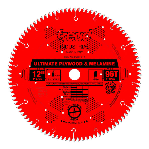 Freud 008925037972 12" x 96T Ultimate Plywood & Melamine Blade