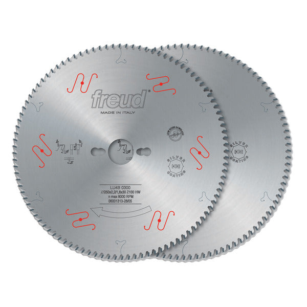 Freud 008925052517 250mm x 100T Ultra-Thin Kerf Plastics and Plexiglass Blades for Fine Finish