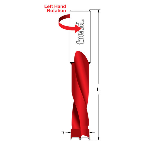 Freud 008925054511 5/32” (Dia.) Brad Point Bit with Left Hand Rotation 57.5mm overall length