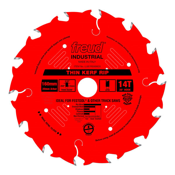 Freud 008925084891 160mm x 14T mm Thin Kerf Rip Blade