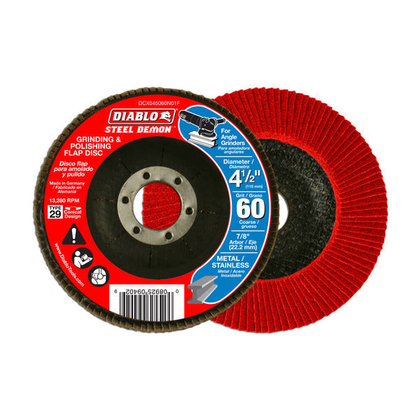 Diablo 008925094029 4-1/2" Steel Demon Flap Disc 60G CONICAL- Type 29