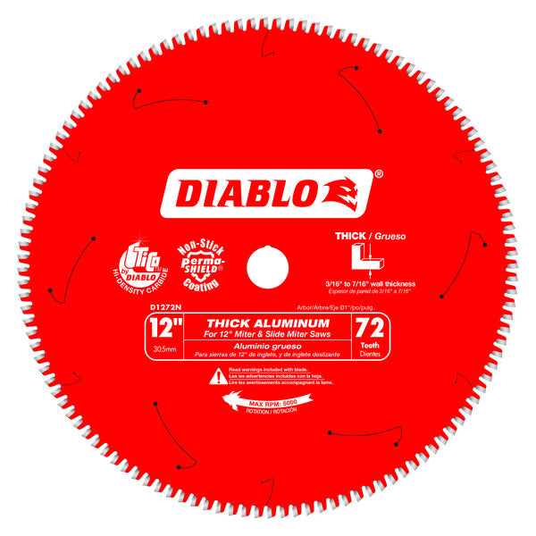 Diablo 008925138860 12 in. x 72 Tooth Thick Aluminum Cutting Saw Blade