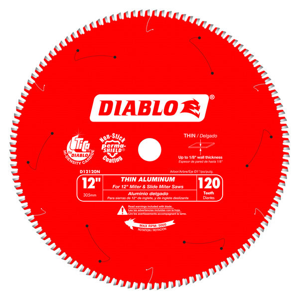 Diablo 008925138877 12" x 120-Teeth Saw Blade for Thin Aluminum
