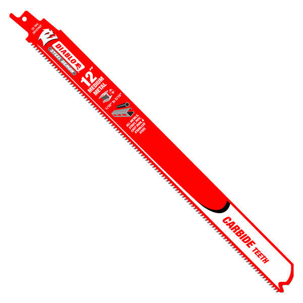 Diablo 008925139164 12" Steel Demon Carbide Recip Blades for Medium Metal (1/16" - 5/16") Cutting (Single)