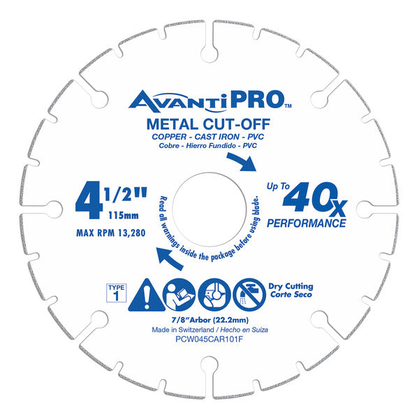AvantiPRO 008925146865 4.5 in. Carbide Grit Metal Cut-Off Wheel
