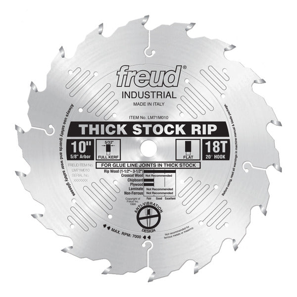 Freud 008925300090 10" x 18T Thick Stock Rip Blade