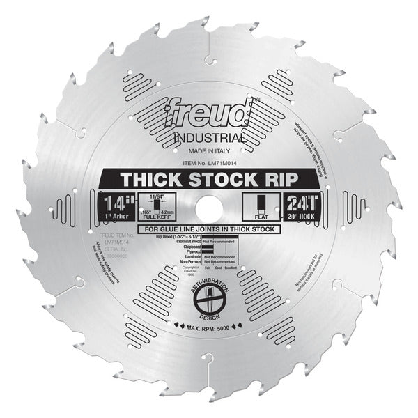 Freud 008925300113 14" x 24T Thick Stock Rip Blade