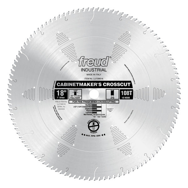 Freud 008925300441 18" x 108T Cabinetmaker’s Crosscut Blade