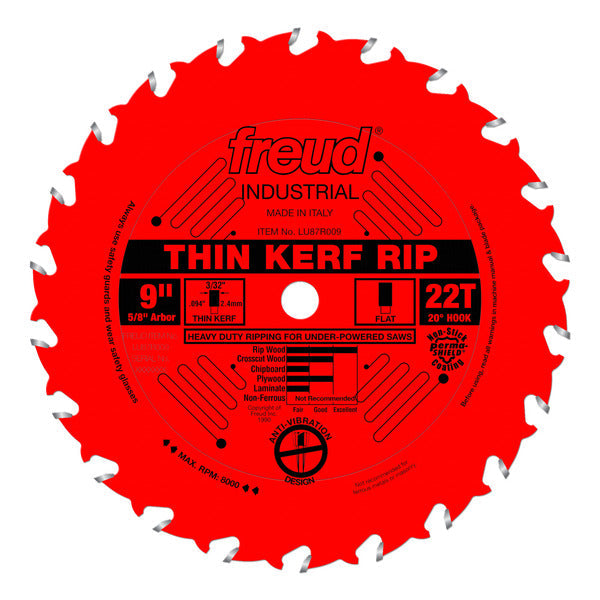 Freud 008925301660 9" x 22T Thin Kerf Rip Blade