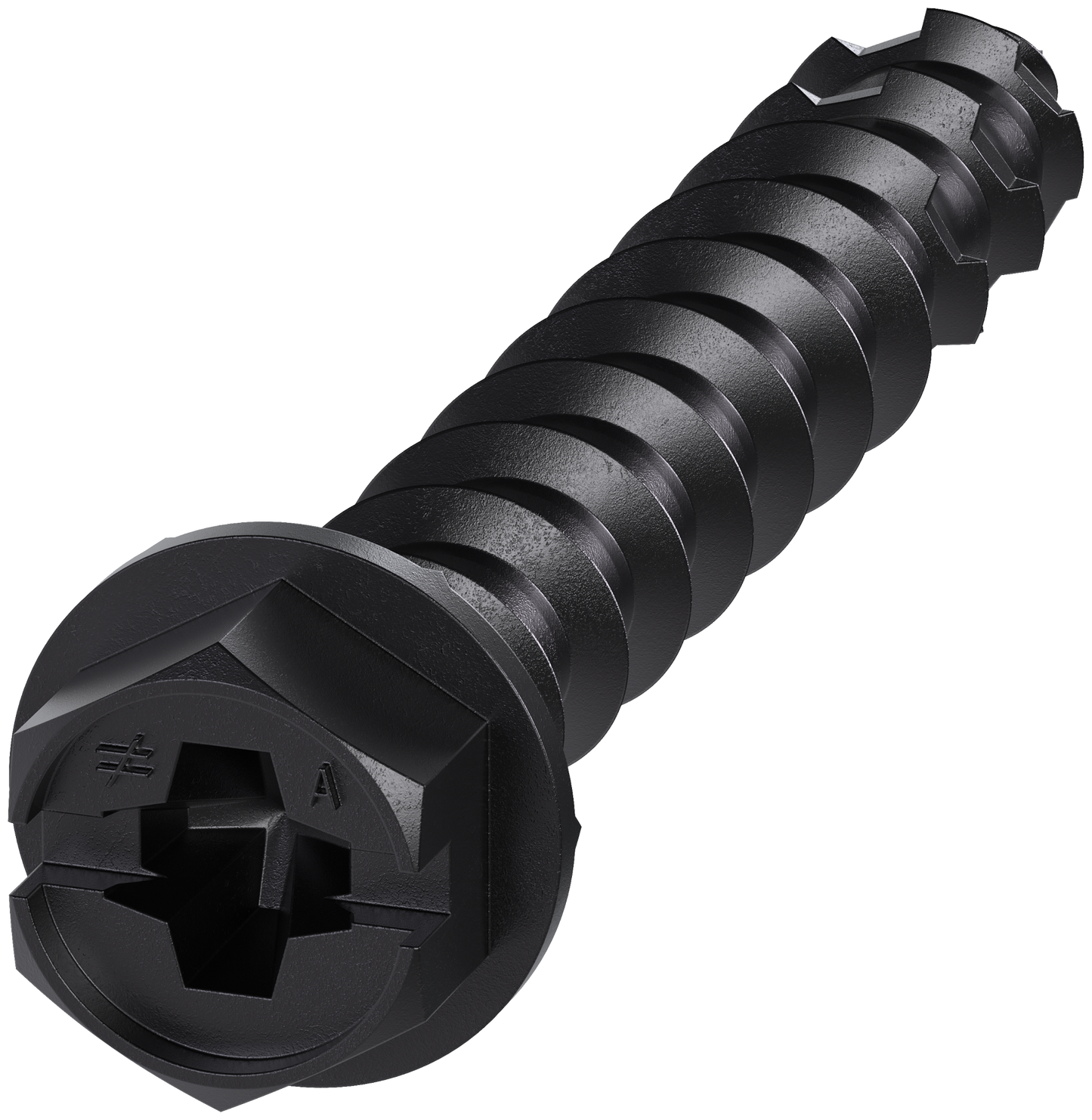 Simpson Strong-Tie TNTBL25134H Titen Turbo™ — 1/4 in. x 1-3/4 in. Hex-Head Concrete and Masonry Screw, Black (100-Qty) (Pack of 5)