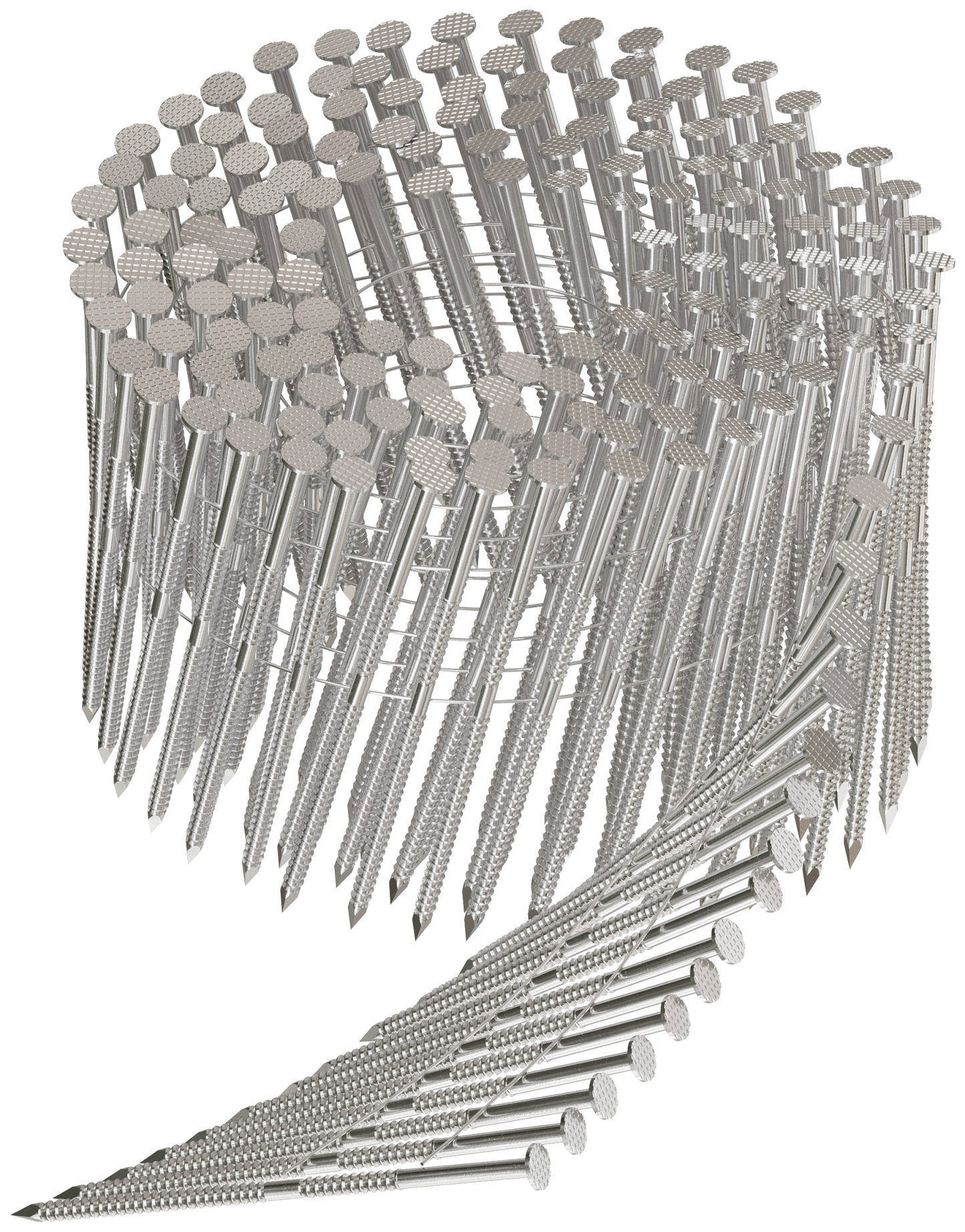 Simpson Strong-Tie S12A300PNJ 15° Wire Coil, Full Round Head, Ring-Shank Decking/Framing Nail — 3 in. x 0.099 in. Type 304 (1800-Qty) (Pack of 80)