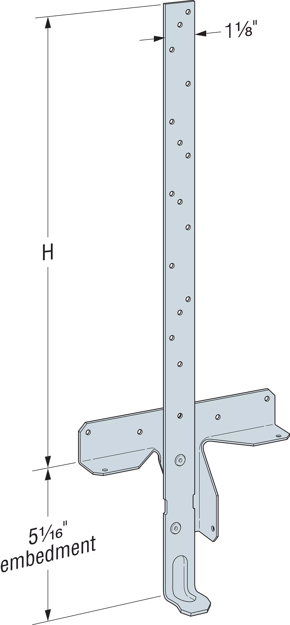 Simpson Strong-Tie HETAL20Z HETAL 20 in. ZMAX® Galvanized Heavy Embedded Truss Anchor