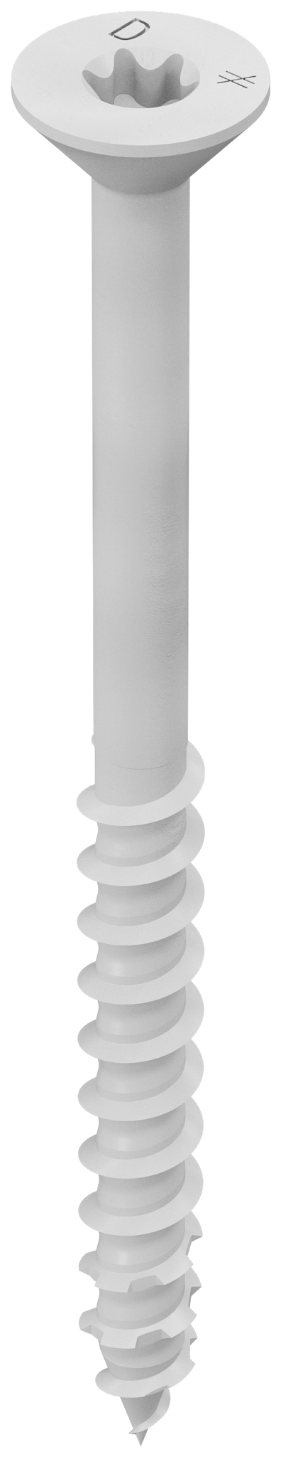 Simpson Strong-Tie TNTW25314TFC75 Titen Turbo™ — 1/4 in. x 3-1/4 in. 6-Lobe Flat-Head Concrete and Masonry Screw, White (75-Qty) (Pack of 4)