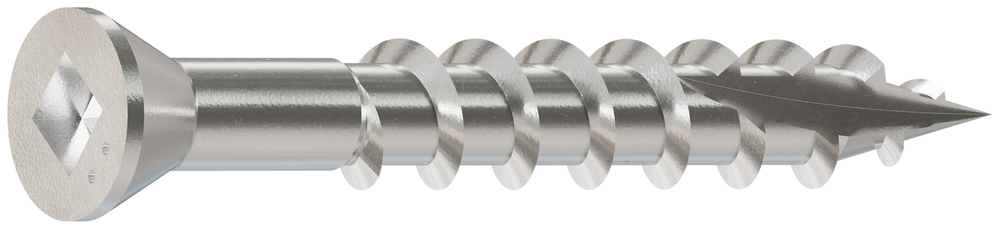 Simpson Strong-Tie S07125FB1 Trim-Head Screw, Square Drive — #7 x 1-1/4 in. #1 SQ, Type 305 (1 lb.)