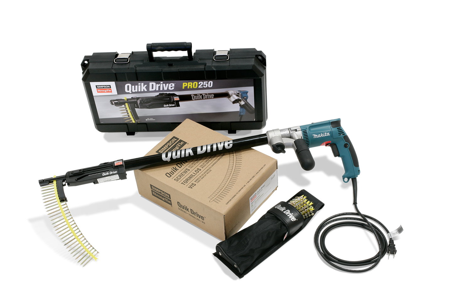 Simpson Strong-Tie PRO250G2M25K Quik Drive® PRO250 Subfloor System w/ Makita® 2500 RPM Screwdriver Motor (Pack of 60)