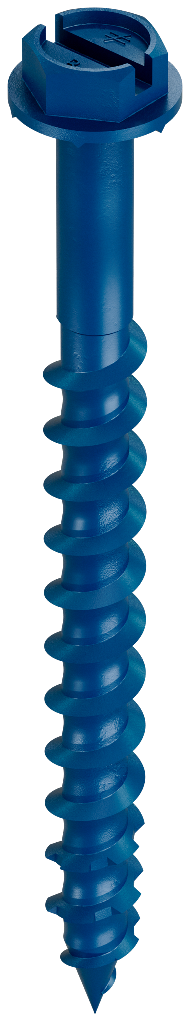 Simpson Strong-Tie TNT18214H Titen Turbo™ — 3/16 in. x 2-1/4 in. Hex-Head Concrete and Masonry Screw, Blue (100-Qty)