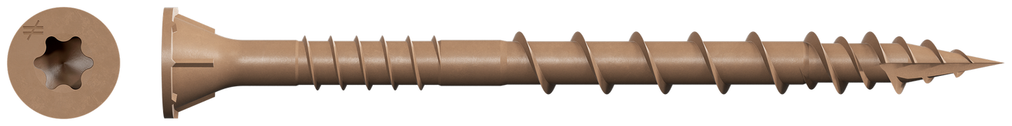 Simpson Strong-Tie DSVT212S Deck-Drive™ DSV WOOD Screw (Collated) — #10 x 2-1/2 in. T25 6-Lobe, Tan (1000-Qty) (Pack of 100)