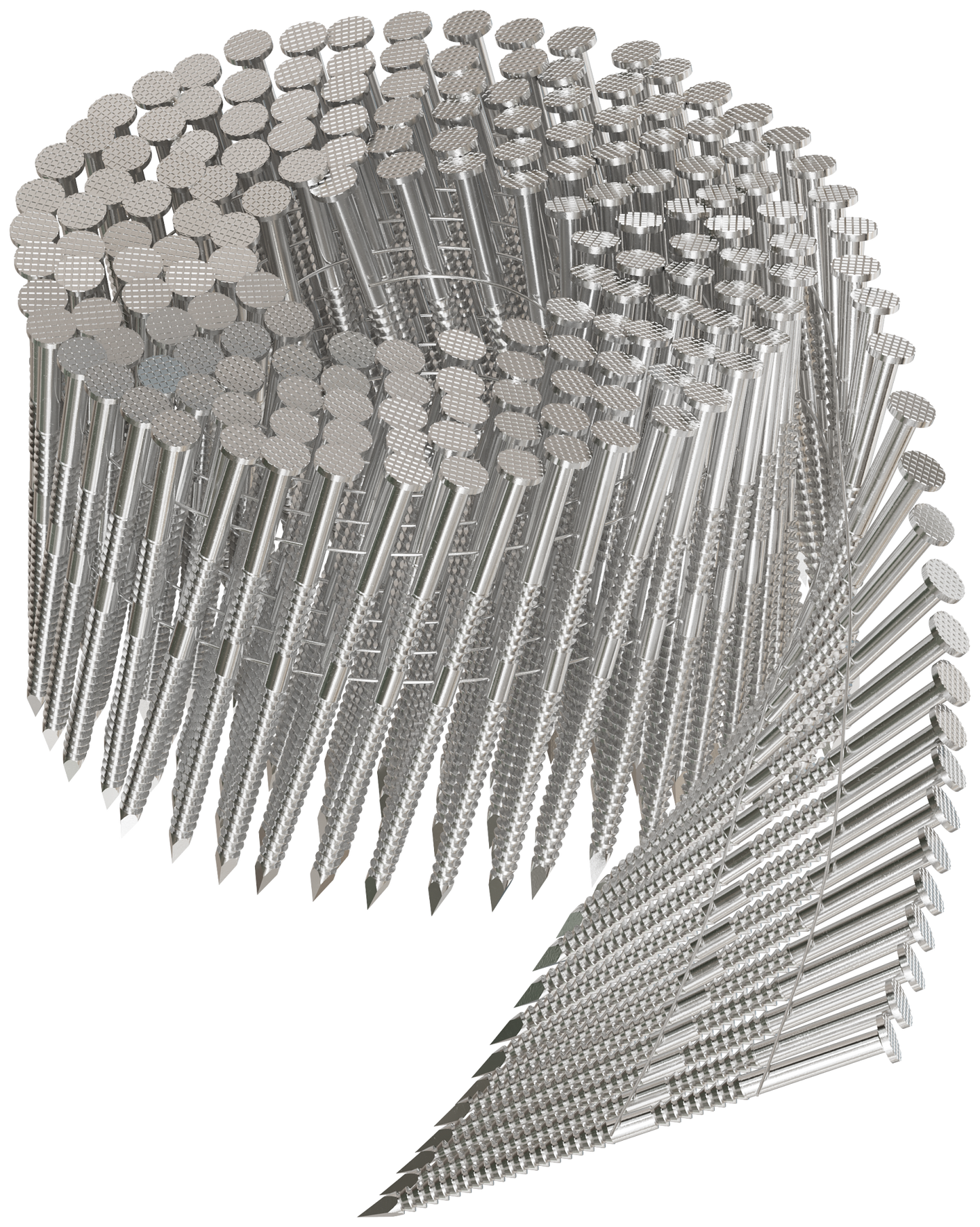 Simpson Strong-Tie T10A300PNJ 15° Wire Coil, Full Round Head, Ring-Shank Decking/Framing Nail — 3 in. x .131 in. Type 316 (1800-Qty) (Pack of 80)