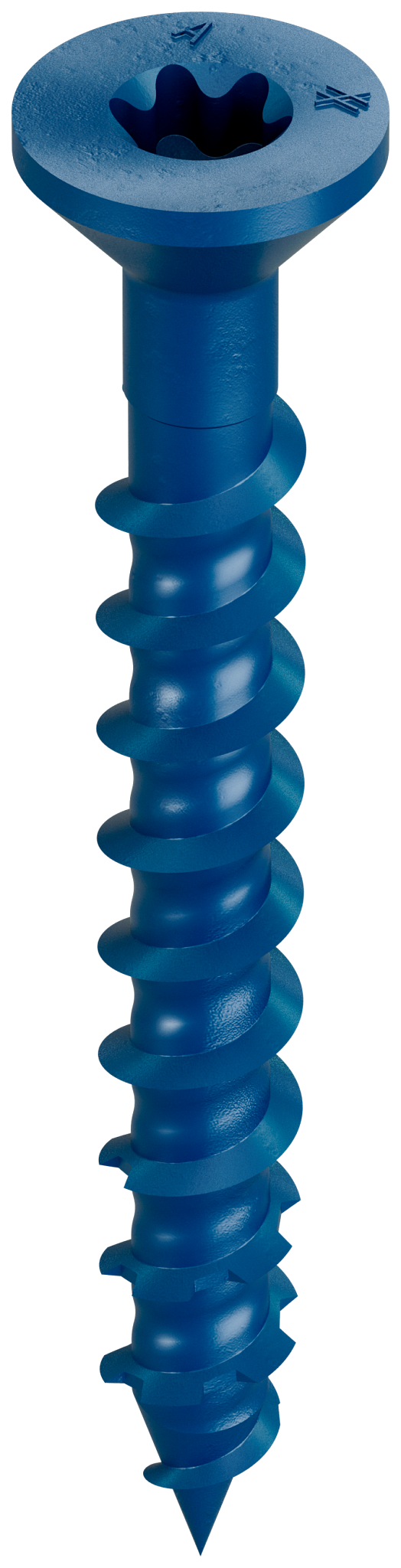 Simpson Strong-Tie TNT18134TFC25 Titen Turbo™ — 3/16 in. x 1-3/4 in. 6-Lobe Flat-Head Concrete and Masonry Screw, Blue (25-Qty)