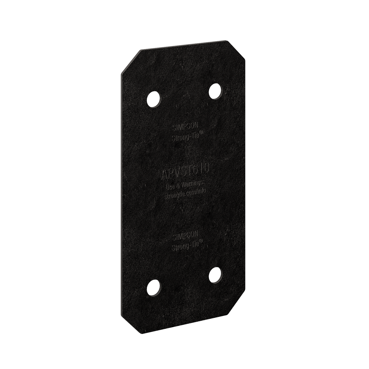 Simpson Strong-Tie APVST610 Outdoor Accents® Avant Collection™ 5 in. x 9-3/4 in. ZMAX®, Black Powder-Coated Strap for 6x