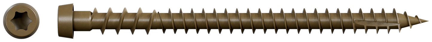 Simpson Strong-Tie DCU234SBR05 Deck-Drive™ DCU COMPOSITE Screw (Collated) — #10 x 2-3/4 in. Quik Guard® Brown 05 (1000-Qty) (Pack of 100)