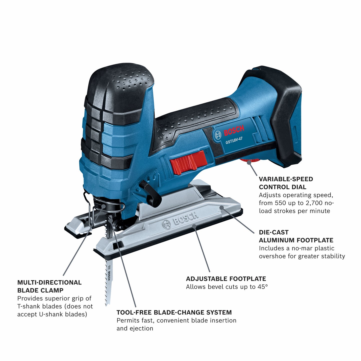 BOSCH GST18V-47N 18V Barrel-Grip Jig Saw (Bare Tool)