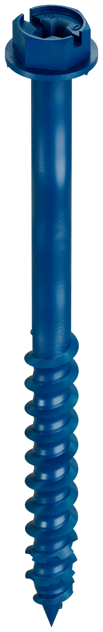 Simpson Strong-Tie TNT25314HC8 Titen Turbo™ — 1/4 in. x 3-1/4 in. Hex-Head Concrete and Masonry Screw, Blue (8-Qty) (Pack of 5520)