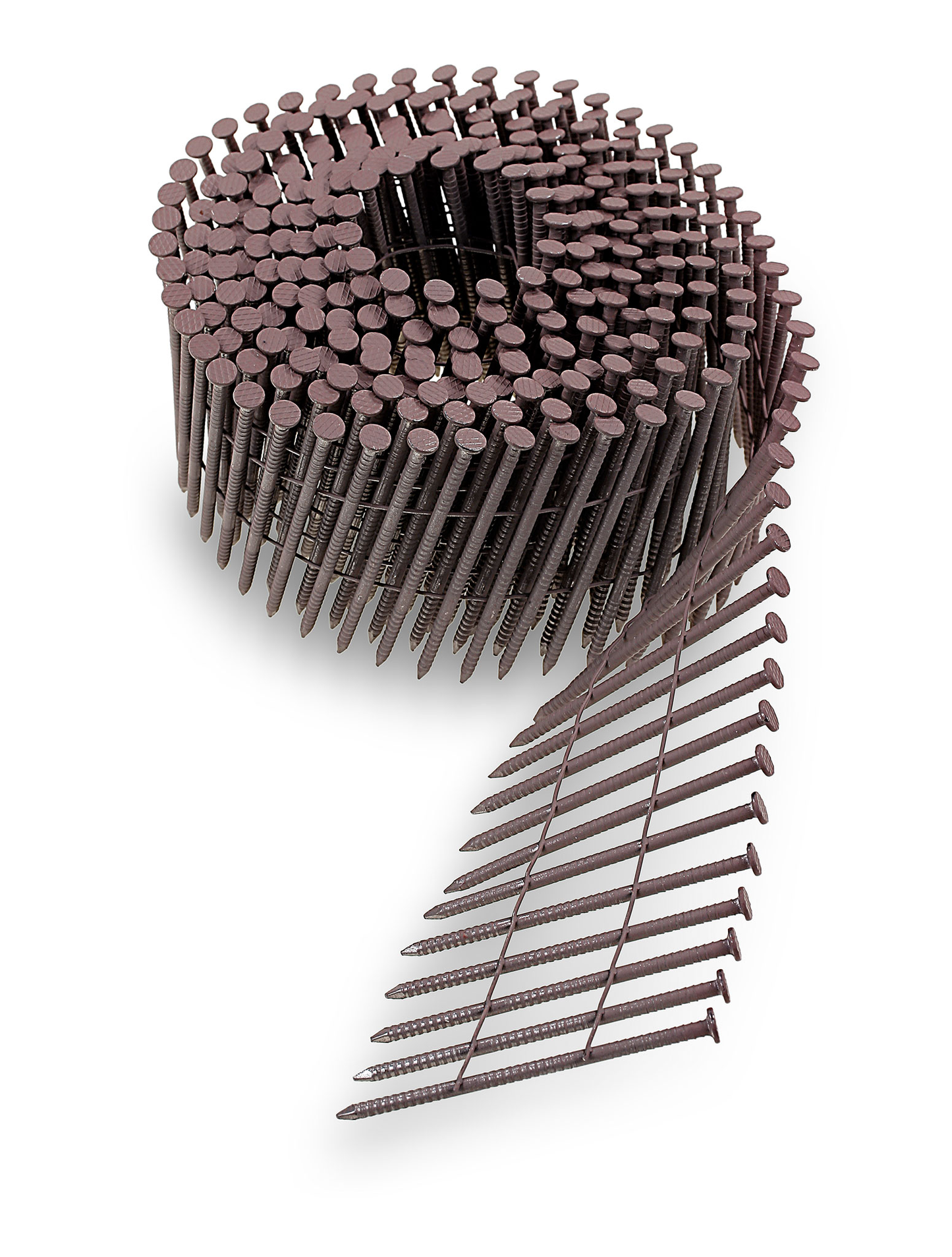Simpson Strong-Tie S13A250CCR 15° Wire Coil, Painted Full Round Head, Ring-Shank Nail — 2-1/2 in. x .092 in. Type 304, Redwood (3600-Qty) (Pack of 90)