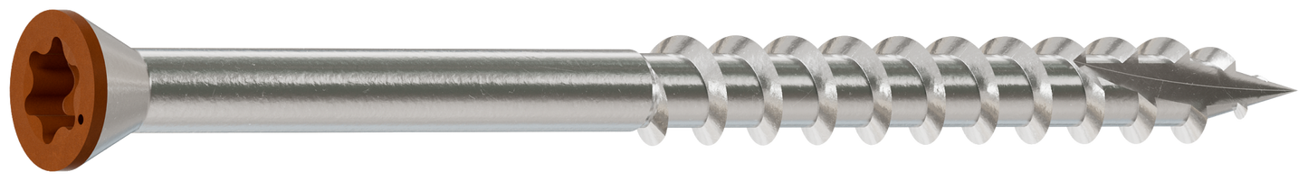 Simpson Strong-Tie T07225FT70TN04 Trim-Head Screw, 6-Lobe Drive — #7 x 2-1/4 in. T-15 Type 316, Tan 04 (70-Qty) (Pack of 5)