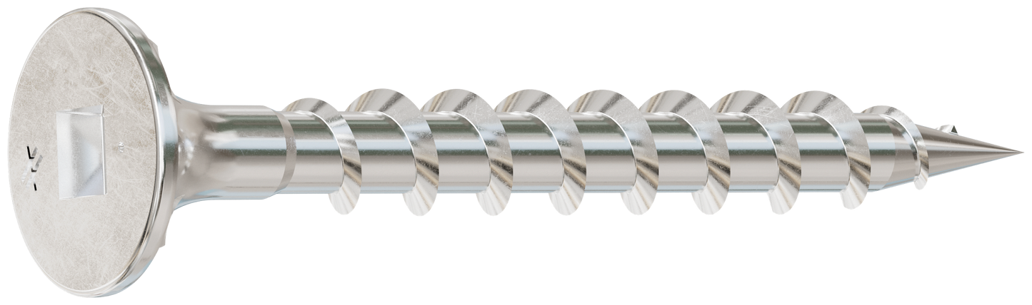 Simpson Strong-Tie T08C162WQM Fiber-Cement Screw — #8 x 1-5/8 in. #2 Square Wafer-Head, Type 316 (1000-Qty) (Pack of 6)