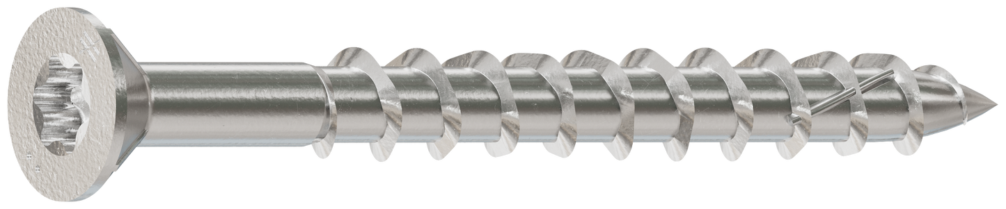 Simpson Strong-Tie S10250WP5 Deck-Drive™ DWP WOOD SS Screw — #10 x 2-1/2 in. T-25, Flat Head, Type 305 (5 lb.)