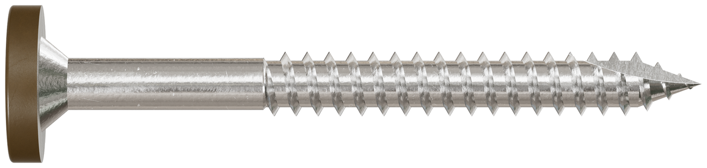 Simpson Strong-Tie T08175FS75BR01 Fascia Board Screw — #8 x 1-3/4 in. T-20 6-Lobe Pancake Head Type 316, Brown 01 (75-Qty) (Pack of 500)