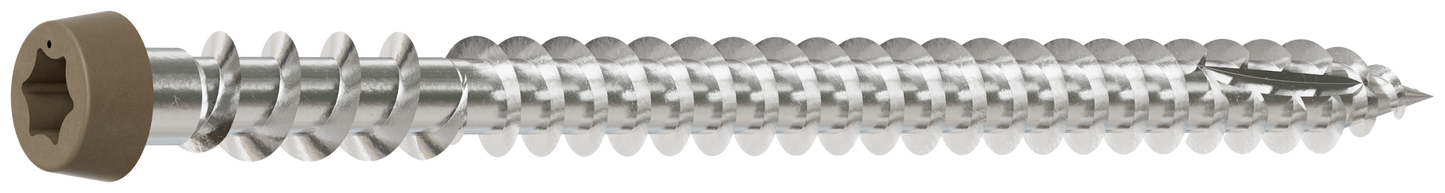 Simpson Strong-Tie DCU234P316BR05 Deck-Drive™ DCU COMPOSITE Screw — #10 x 2-3/4 in. T20, Type 316, Brown 05 (350-Qty) (Pack of 6)