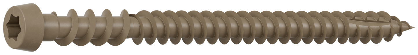 Simpson Strong-Tie DCU234BR05R350 Deck-Drive™ DCU COMPOSITE Screw — #10 x 2-3/4 in. T20, Quik Guard®, Brown 05 (350-Qty)