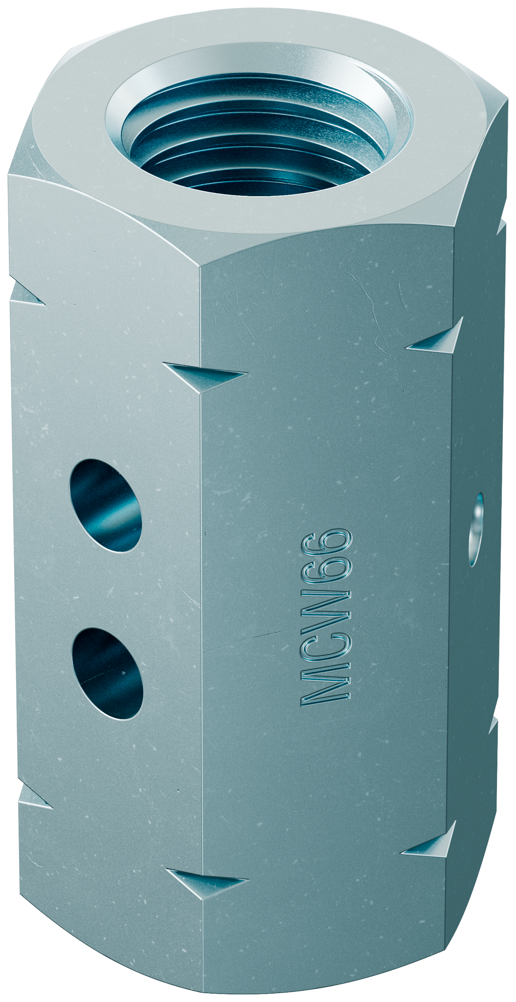 Simpson Strong-Tie MCW66 MCW 3/4 in. Coupler Nut with Witness® Hole, Grade 55 (Pack of 80)