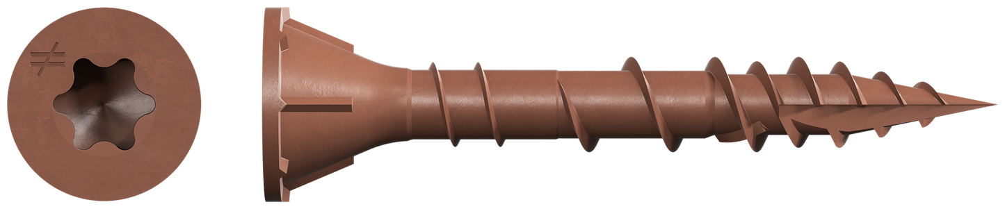 Simpson Strong-Tie DSVR114S Deck-Drive™ DSV WOOD Screw (Collated) — #8 x 1-1/4 in. T25 6-Lobe, Red (2000-Qty) (Pack of 100)