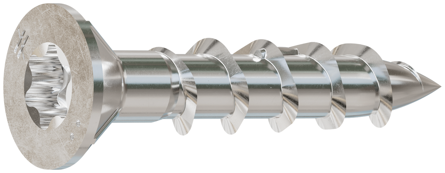 Simpson Strong-Tie S10100WP5 Deck-Drive™ DWP WOOD SS Screw — #10 x 1 in. T-25, Flat Head, Type 305 (5 lb.) (Pack of 300)