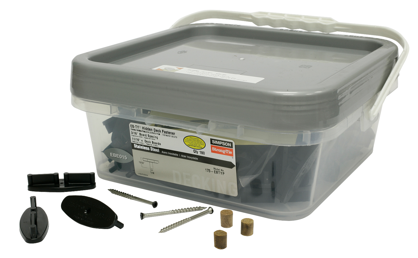 Simpson Strong-Tie 175-EBTYP EB-TY® TPO15 Hidden Deck Fastener™ for Composite Decking (175-Qty) (Pack of 150)