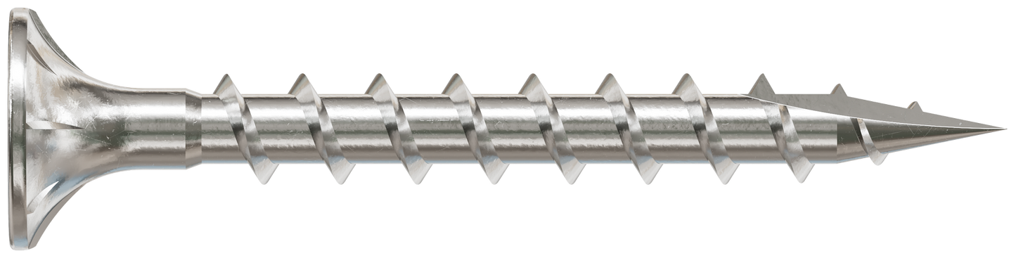 Simpson Strong-Tie T08C162WQC Fiber-Cement Screw — #8 x 1-5/8 in. #2 Square Wafer-Head, Type 316 (100-Qty) (Pack of 5)