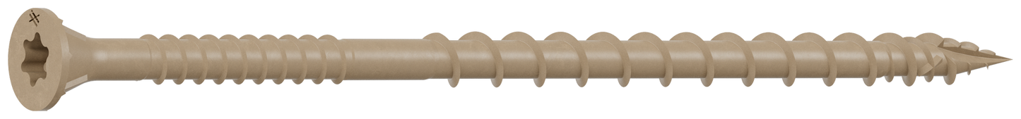 Simpson Strong-Tie DSVT4MB Deck-Drive™ DSV WOOD Screw — #10 x 4 in. T-25, Flat Head, Quik Guard®, Tan (1000-Qty)