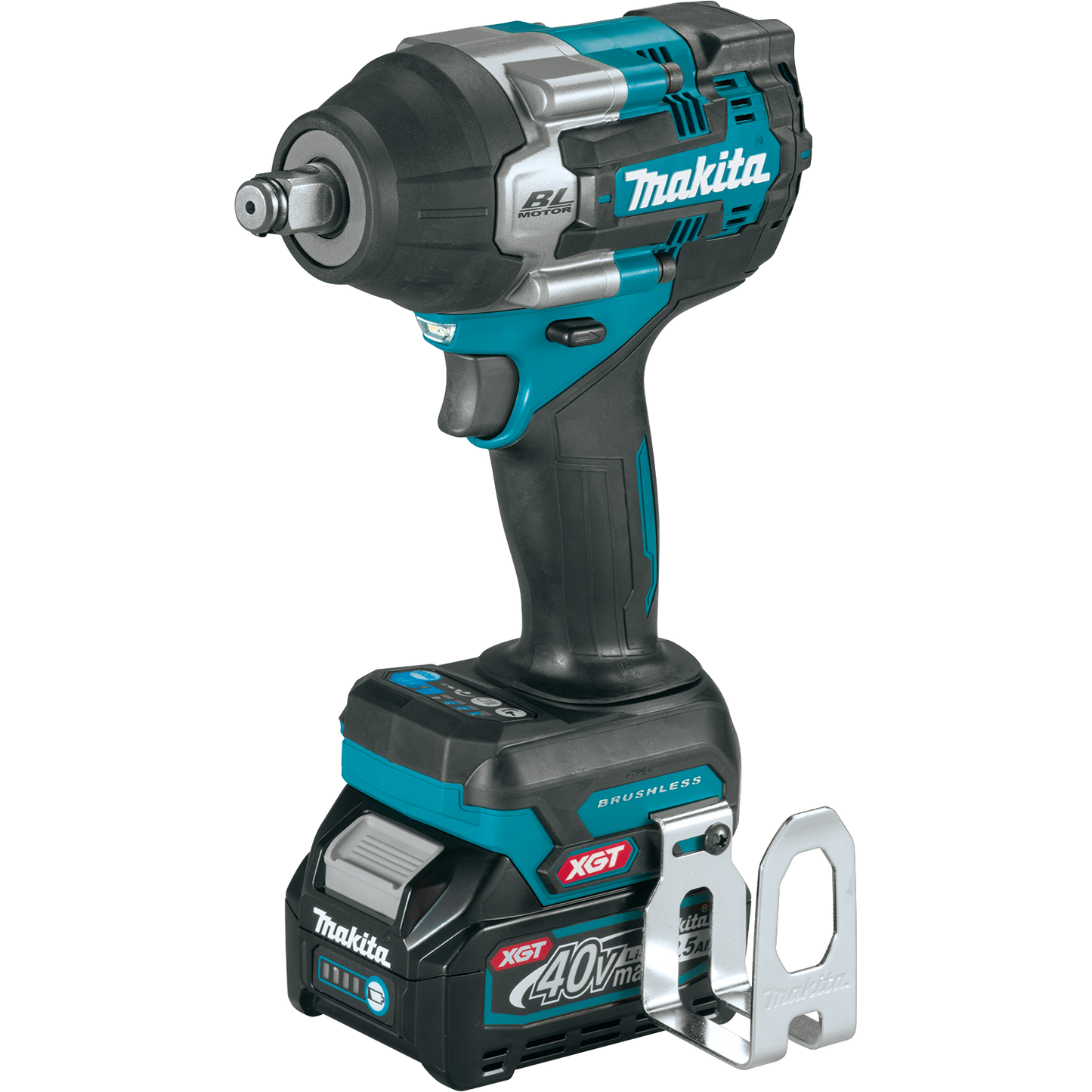 Makita GWT07D 40V max XGT® Brushless Cordless 4-Speed Mid-Torque 1/2" Sq. Drive Impact Wrench Kit w/ Friction Ring Anvil (2.5Ah)