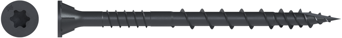 Simpson Strong-Tie DSVBK212R80 Deck-Drive™ DSV WOOD Screw — #10 x 2-1/2 in. T25, Flat Head, Quik Guard®, Black (80-Qty) (Pack of 10)