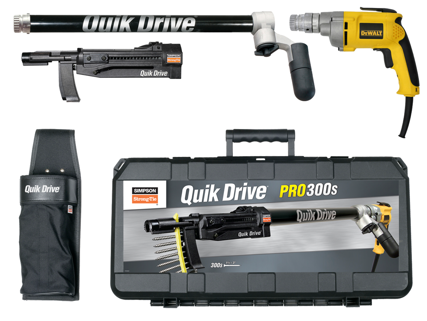Simpson Strong-Tie PRO300SD25K Quik Drive® PRO300SG2 Decking System w/ DeWalt® 2500 RPM Screwdriver Motor